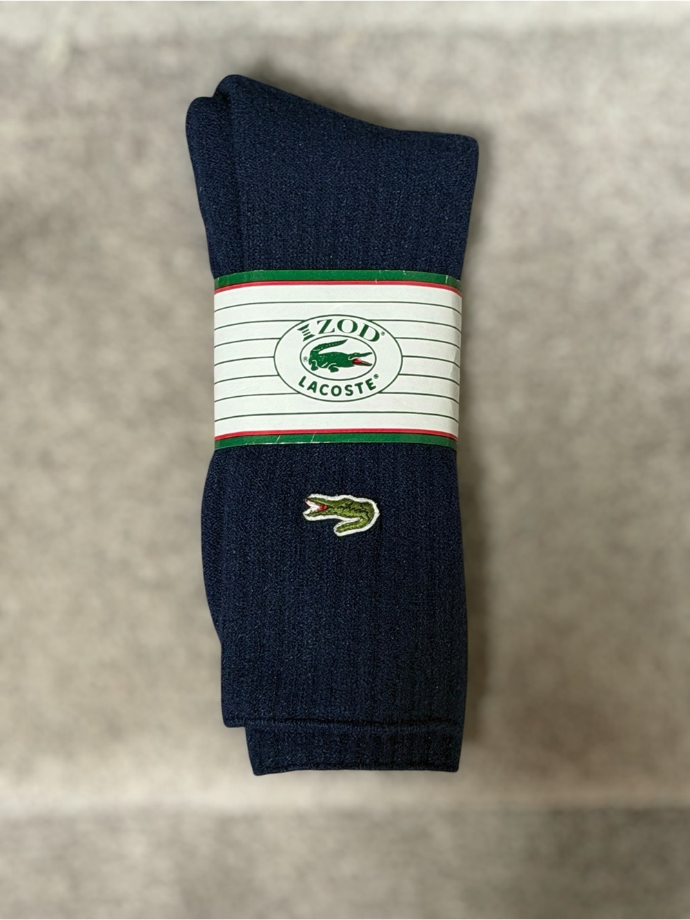 Vintage 1980s IZOD Lacoste Navy Dress Socks NOS Deadstock Made in USA Size 10-13